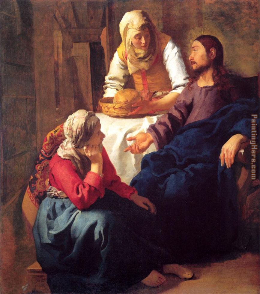 Christ in the House of Mary and Martha painting - Johannes Vermeer Christ in the House of Mary and Martha art painting